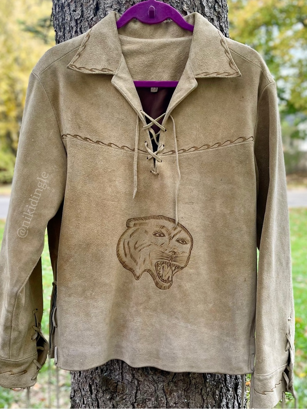 Vintage 60s 70s Burnished leather Western Genuine Leather Moto Jacket Shirt S